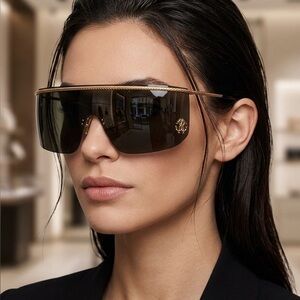 New! Roberto Cavalli SRC012M 0300 Rose Gold and Black Sunglasses, Authentic